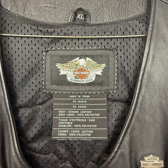 Harley-Davidson Women’s Leather Vest XL w/ Collectible Pins Lined - Picture 2 of 11